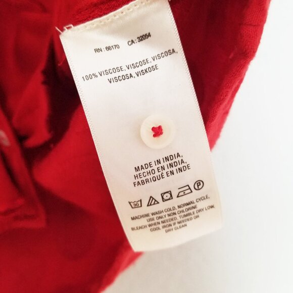 Anthropologie Maeve Jojo Ruffle V Neck Blouse Top S Red Dots Button Front Sweet - Picture 8 of 14